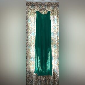 Elegant Green Sheer Dress